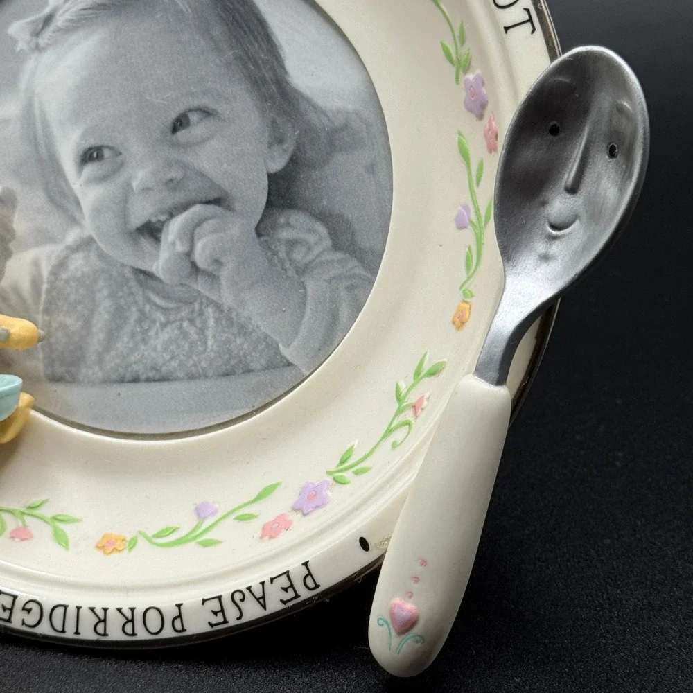 Hallmark Keepsake Baby Picture Frame Pease Porridge Hot Cold Bunny Spoon Nursery